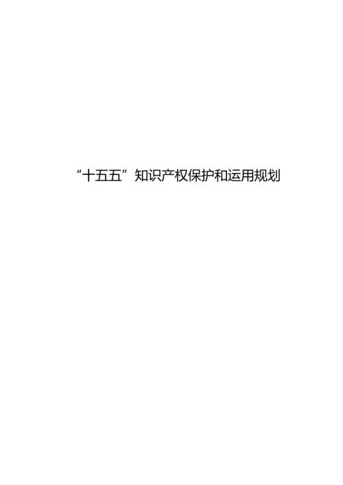 “十五五”知识产权保护和运用规划.docx