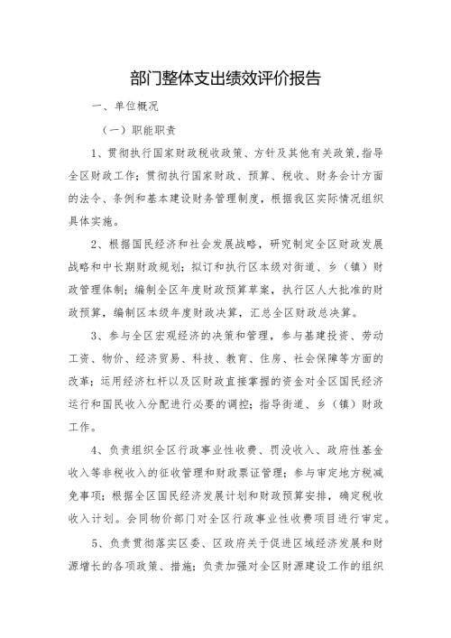 部门整体支出绩效评价报告(1).docx