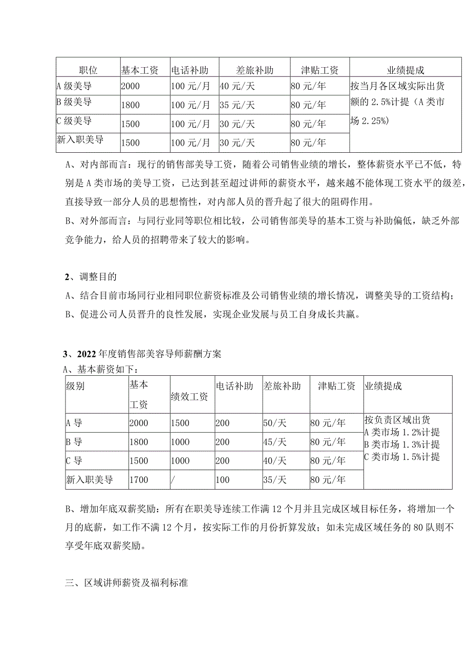 化妆品公司销售部岗位定级及薪酬方案.docx_第3页