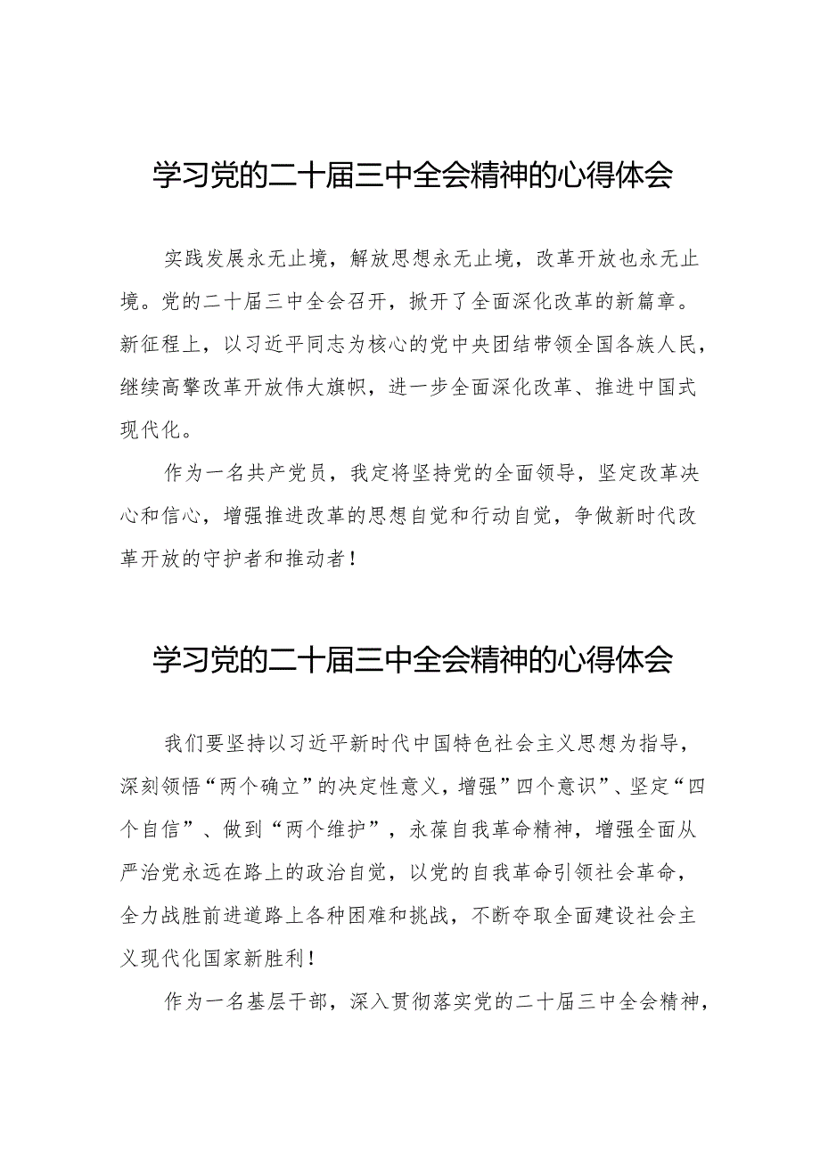 学习党的二十三中全会精神的心得感悟发言材料32篇.docx_第1页