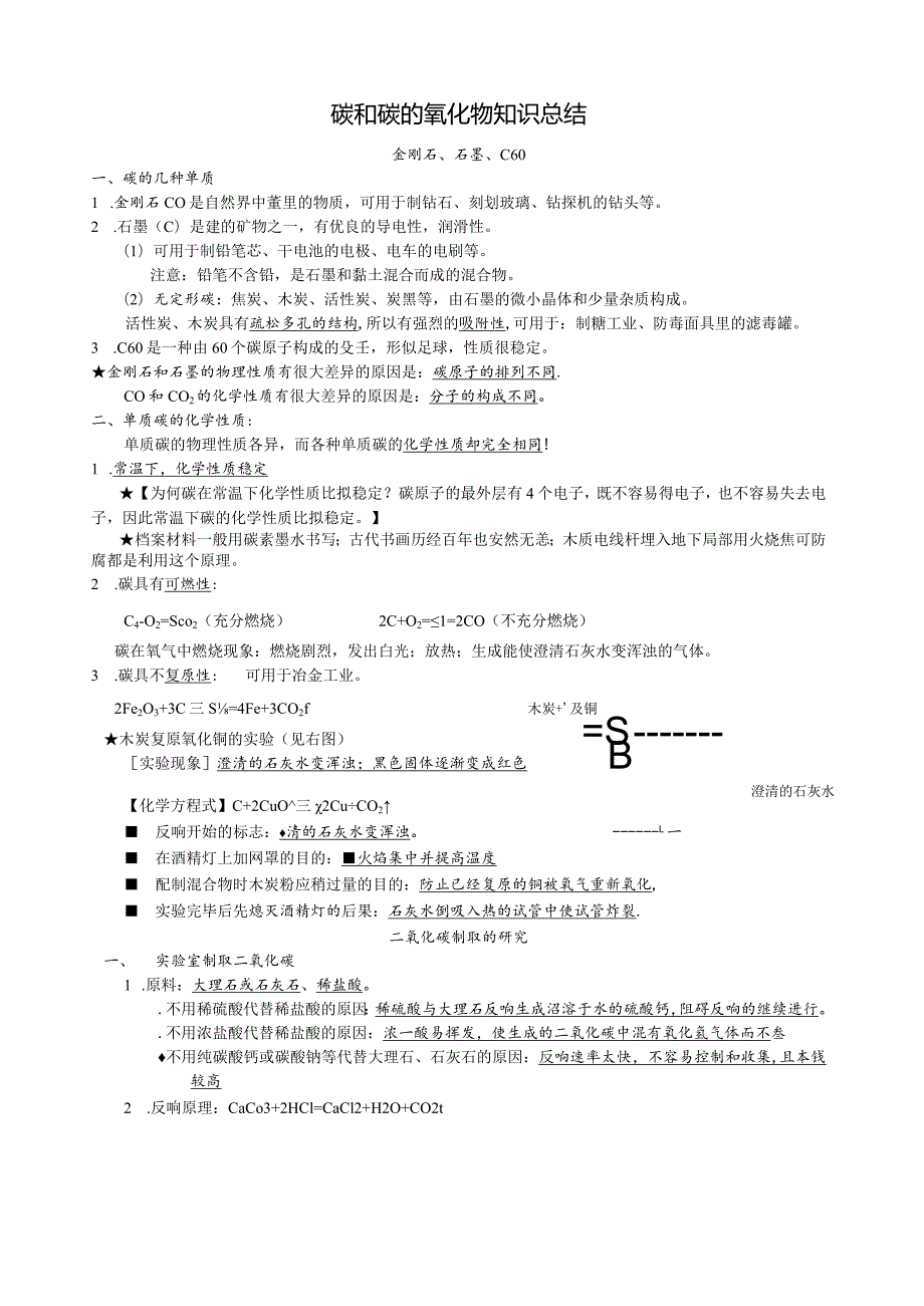 《碳和碳的氧化物》知识点总结(1).docx_第1页