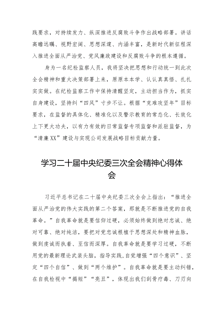 纪检监察干部学习二十中央纪委三次全会精神心得体会二十篇.docx_第2页