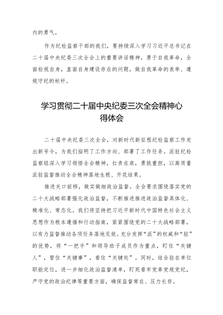 纪检监察干部学习二十中央纪委三次全会精神心得体会二十篇.docx_第3页