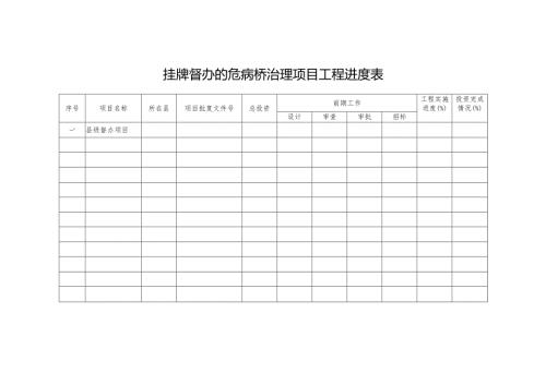 挂牌督办的危病桥治理项目工程进度表.docx