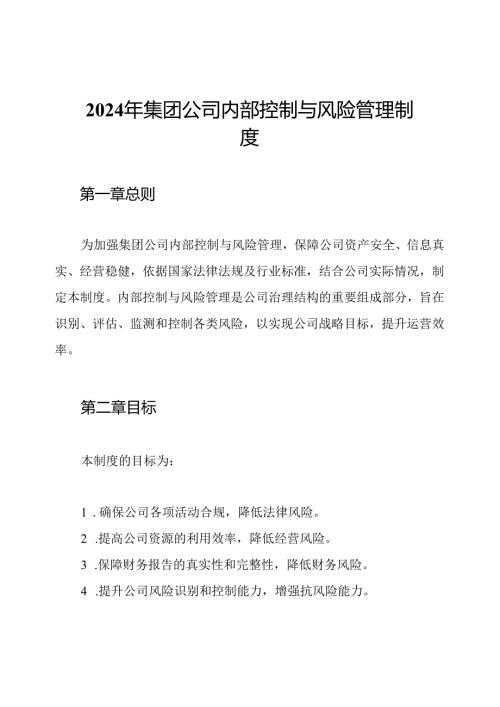 2024年集团公司内部控制与风险管理制度.docx