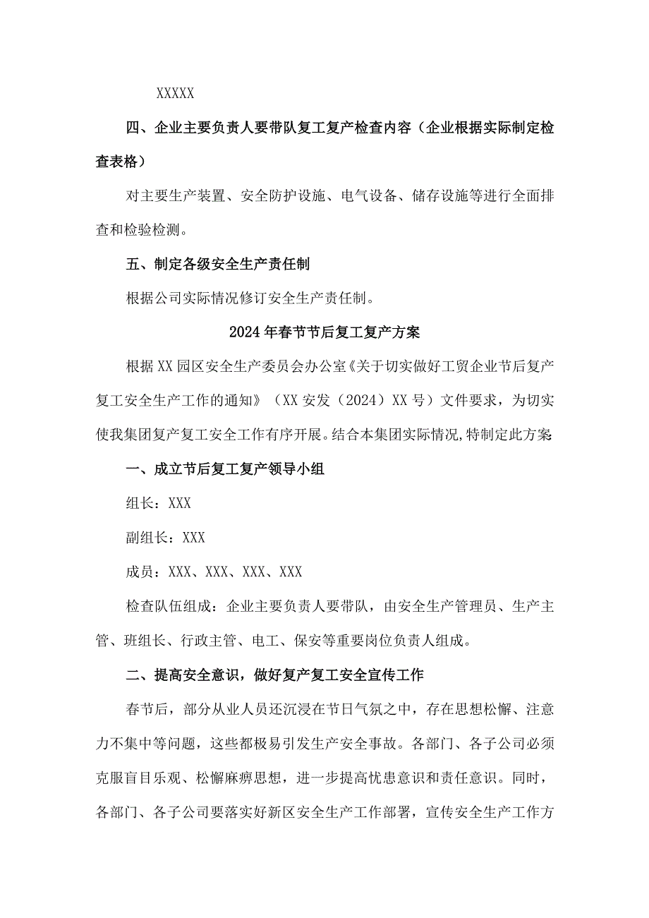 2024年建筑施工企业节节后复工复产专项方案 合计5份.docx_第2页