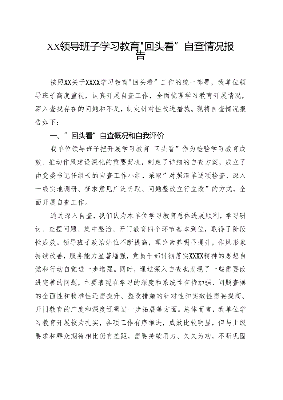 2025学习教育回头看情况汇报资料合集.docx_第1页