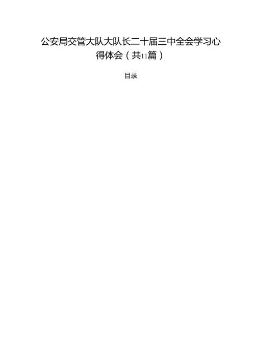 （11篇）公安局交管大队大队长二十三中全会学习心得体会范文.docx