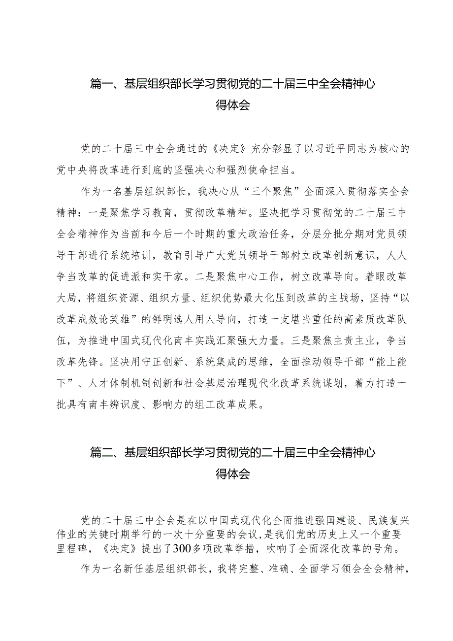 基层组织部长学习贯彻党的二十三中全会精神心得体会（共8篇）.docx_第2页