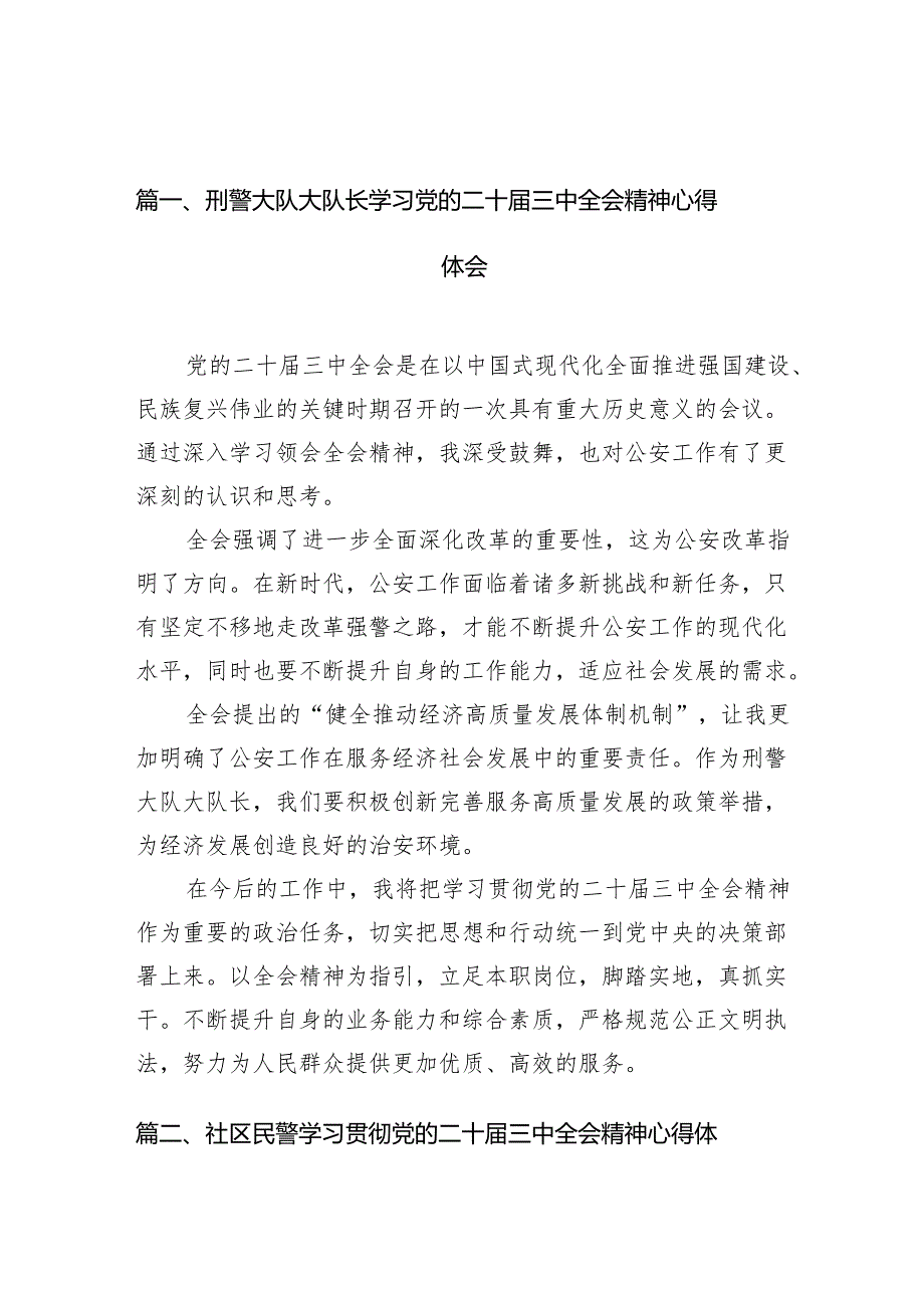 （10篇）刑警大队大队长学习党的二十三中全会精神心得体会（精选）.docx_第2页