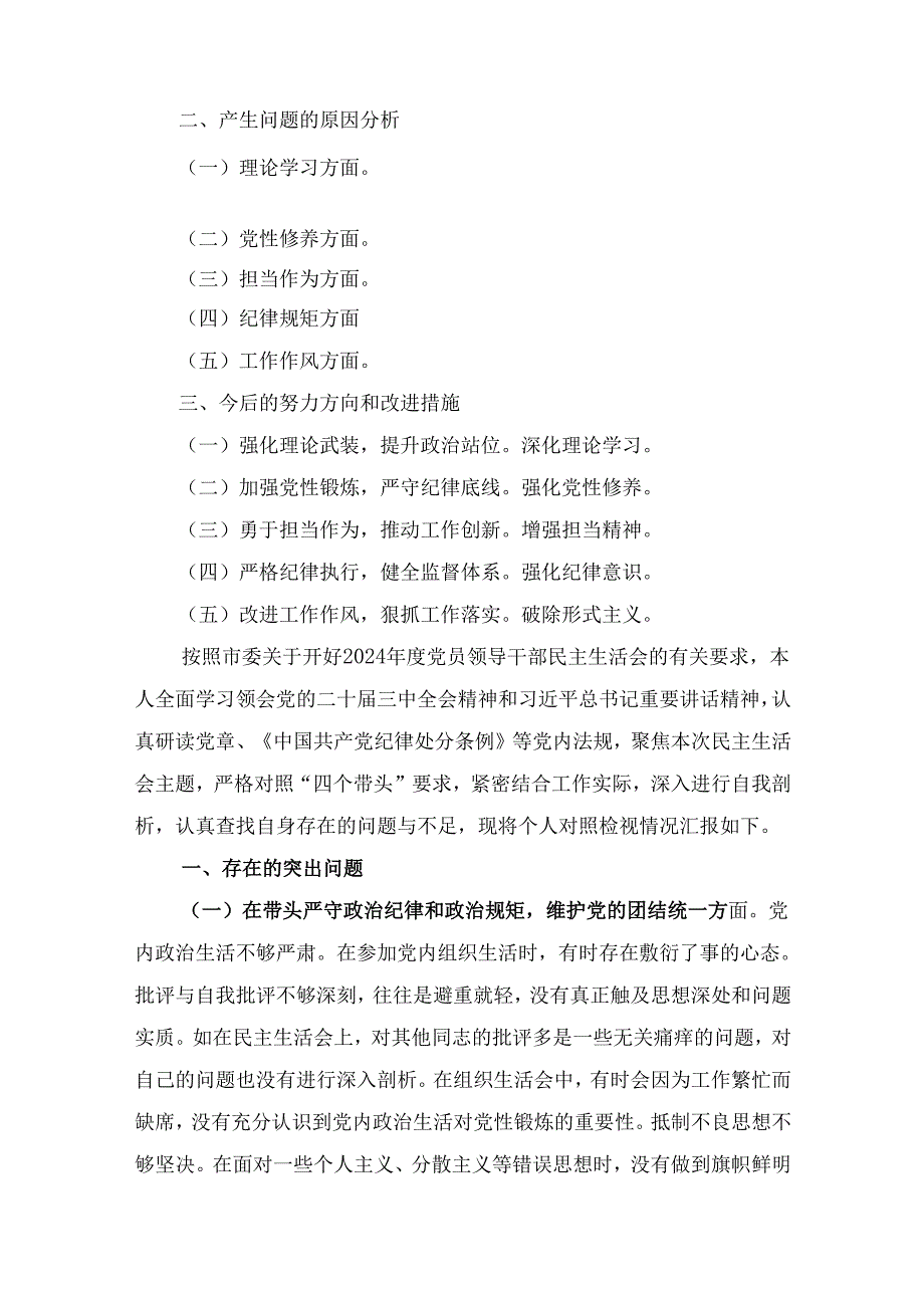 2024反面典型案例等五个方面存在的问题及整改剖析材料五篇.docx_第2页