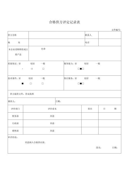 合格供方评定记录表.docx