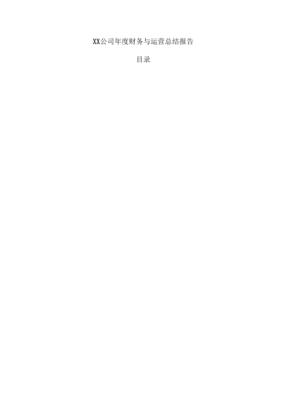 XX公司财务与运营总结报告.docx_第1页