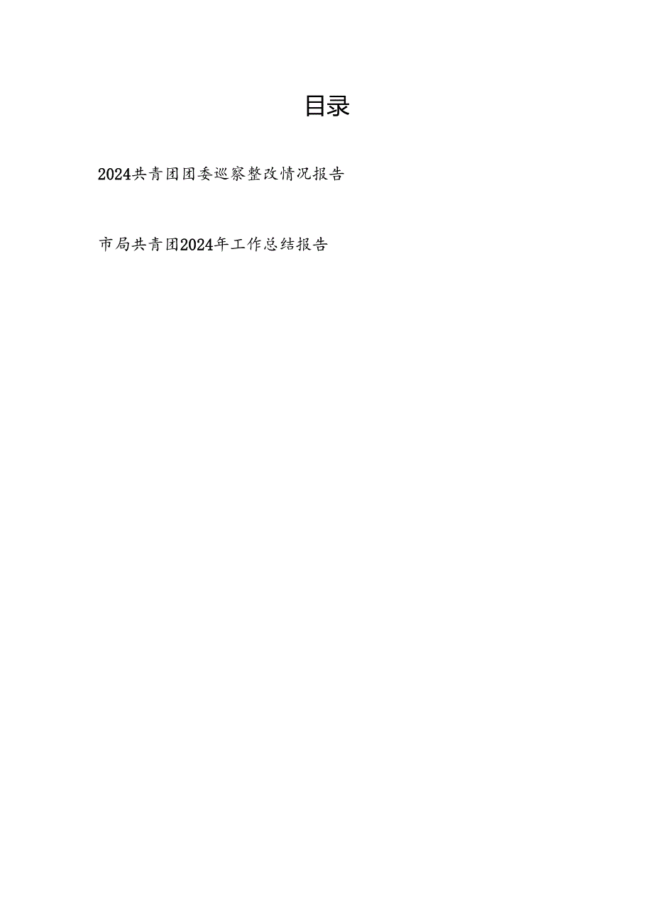 2024年县委巡察组对团县委巡察整改进展情况报告和局共青团2024年工作总结报告.docx_第1页