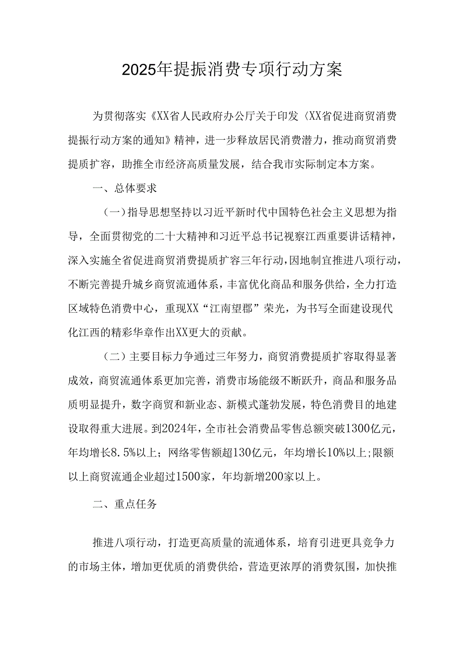 2025年开展《提振消费》专项行动方案 汇编4份.docx_第1页