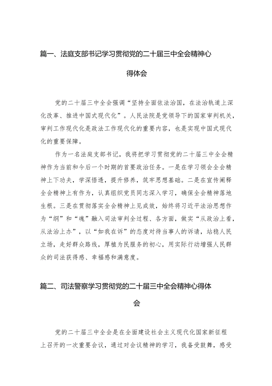 （11篇）法庭支部书记学习贯彻党的二十三中全会精神心得体会范文.docx_第2页