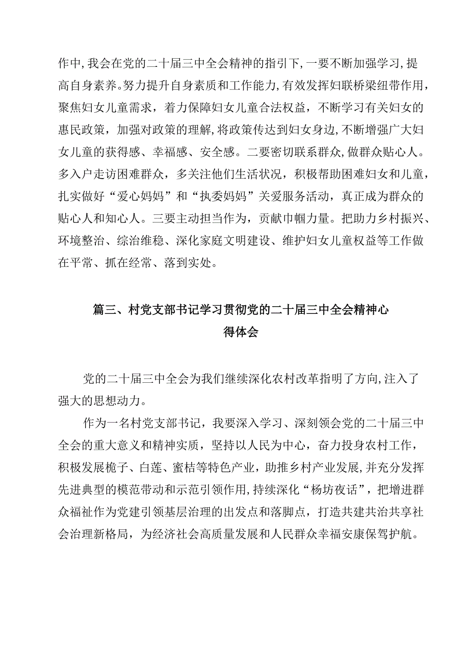 （7篇）驻村干部学习二十三中全会精神专题研讨材料（精选）.docx_第3页