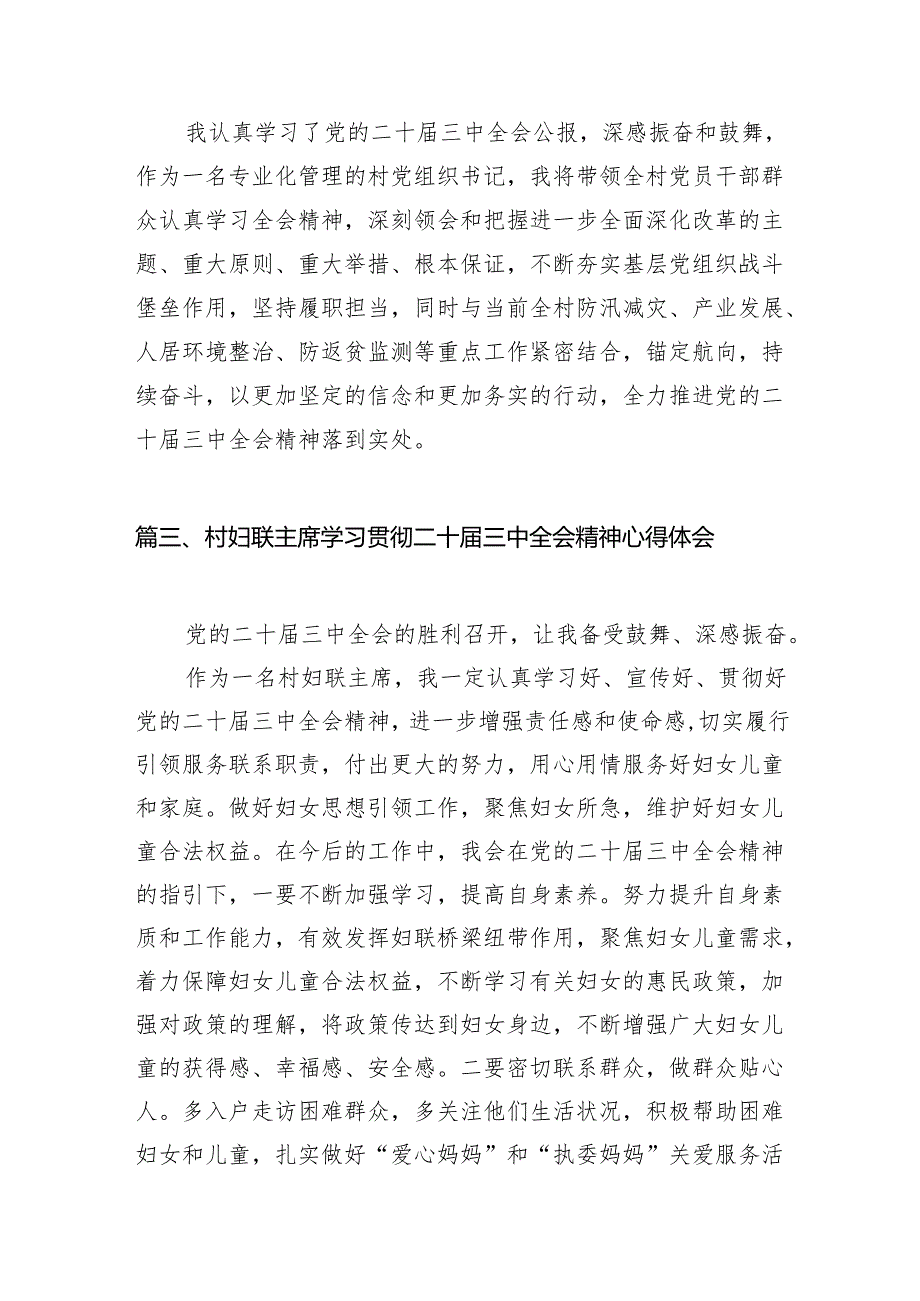 （11篇）村党支部书记学习党的二十三中全会精神心得体会（详细版）.docx_第3页