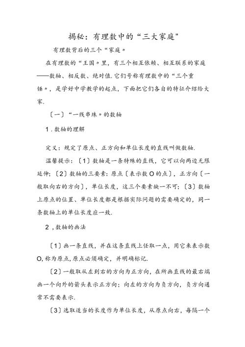 揭秘：有理数中的“三大家庭”.docx