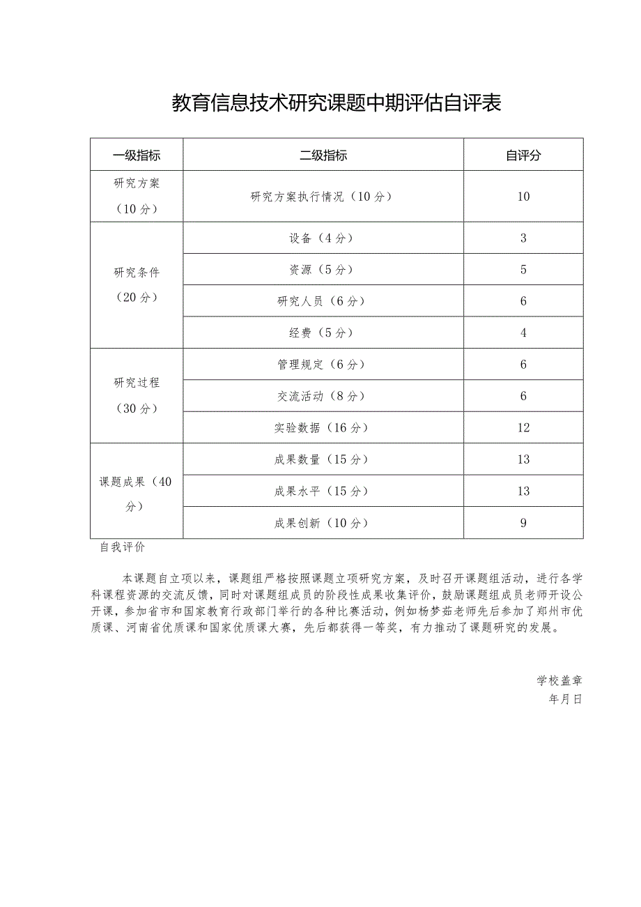 教育信息技术研究课题中期评估自评表.docx_第1页
