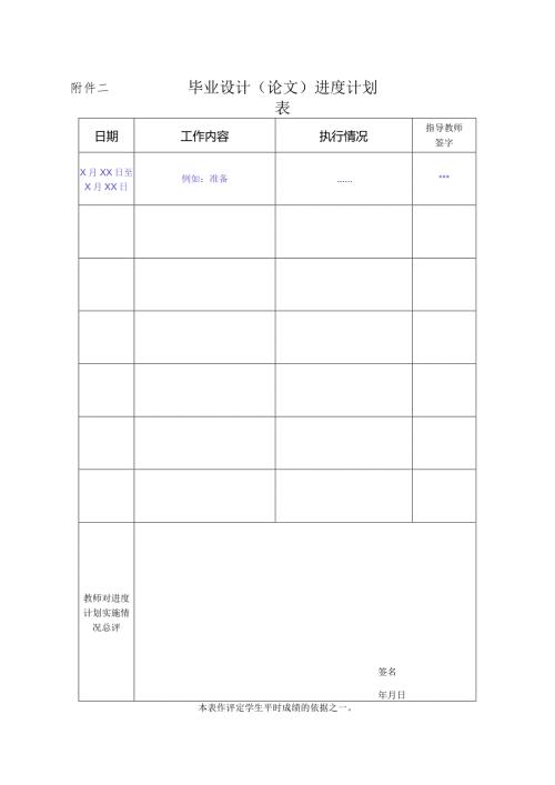 毕业设计论文进度计划表.docx