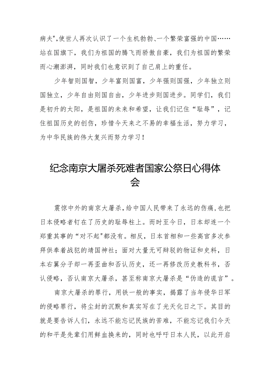 南京大屠杀死难者国家公祭日心得体会3篇.docx_第2页