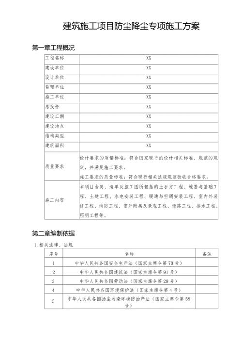 建筑施工项目防尘降尘施工方案.docx