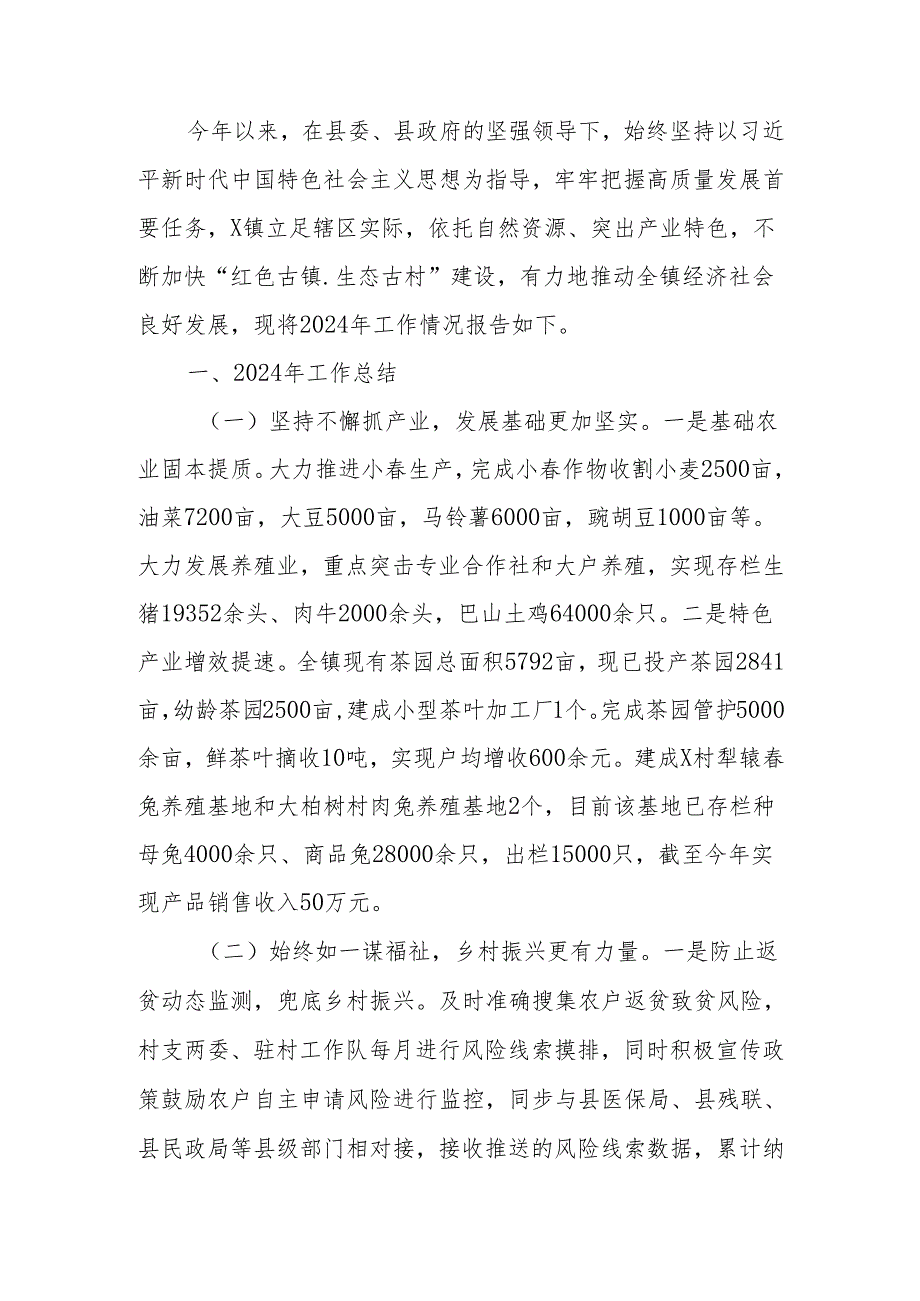 镇2024年工作总结暨2025年工作计划.docx_第1页