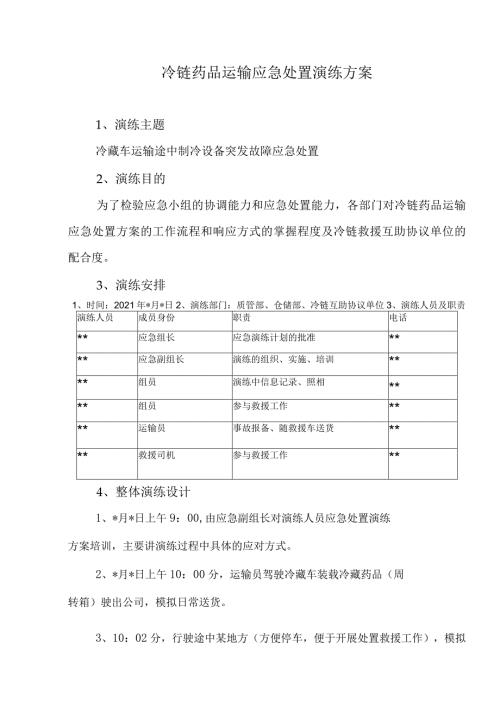 冷链药品运输应急处置演练方案.docx