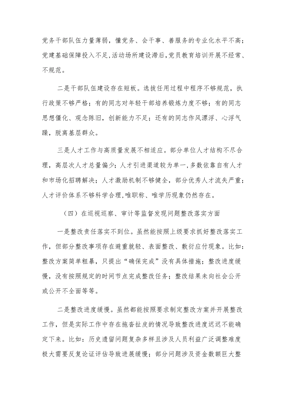 2024年巡视反馈意见整改专题民主生活会班子对照检查材料范文.docx_第3页