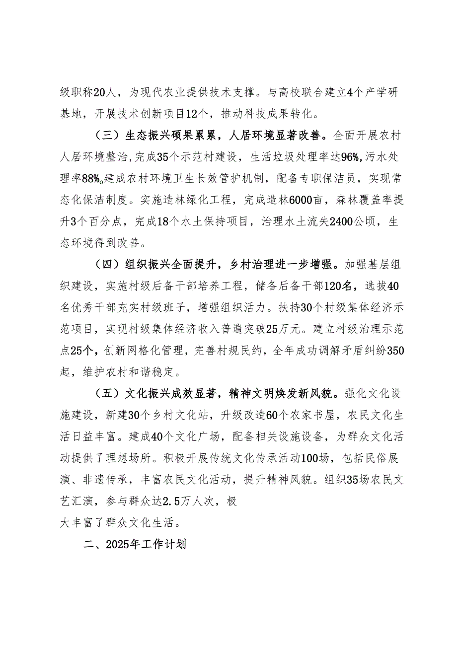 2024年乡村振兴工作总结及2025年工作计划.docx_第2页