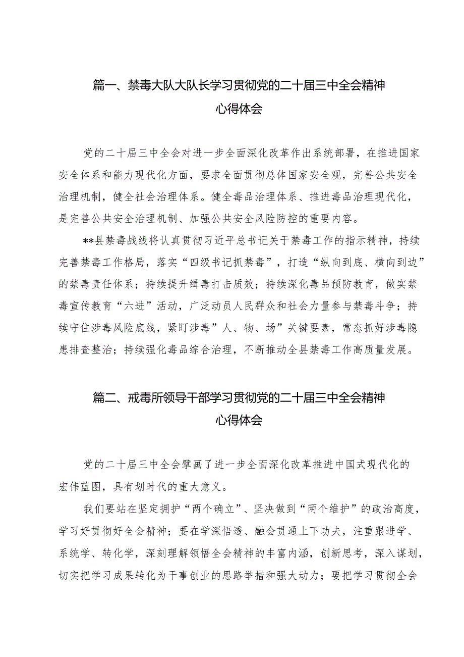 禁毒大队大队长学习贯彻党的二十三中全会精神心得体会13篇（精选）.docx_第2页