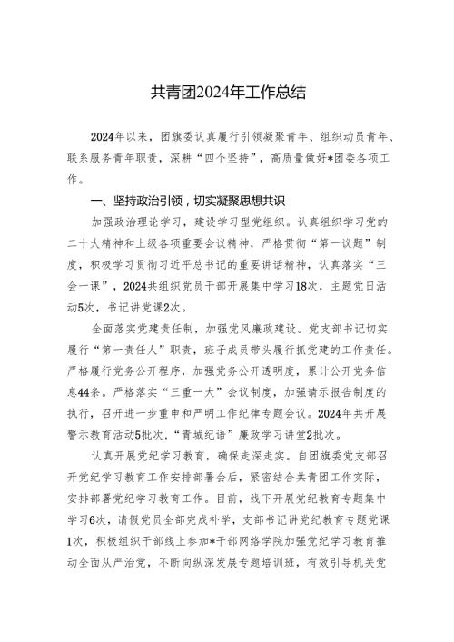 共青团2024工作总结.docx