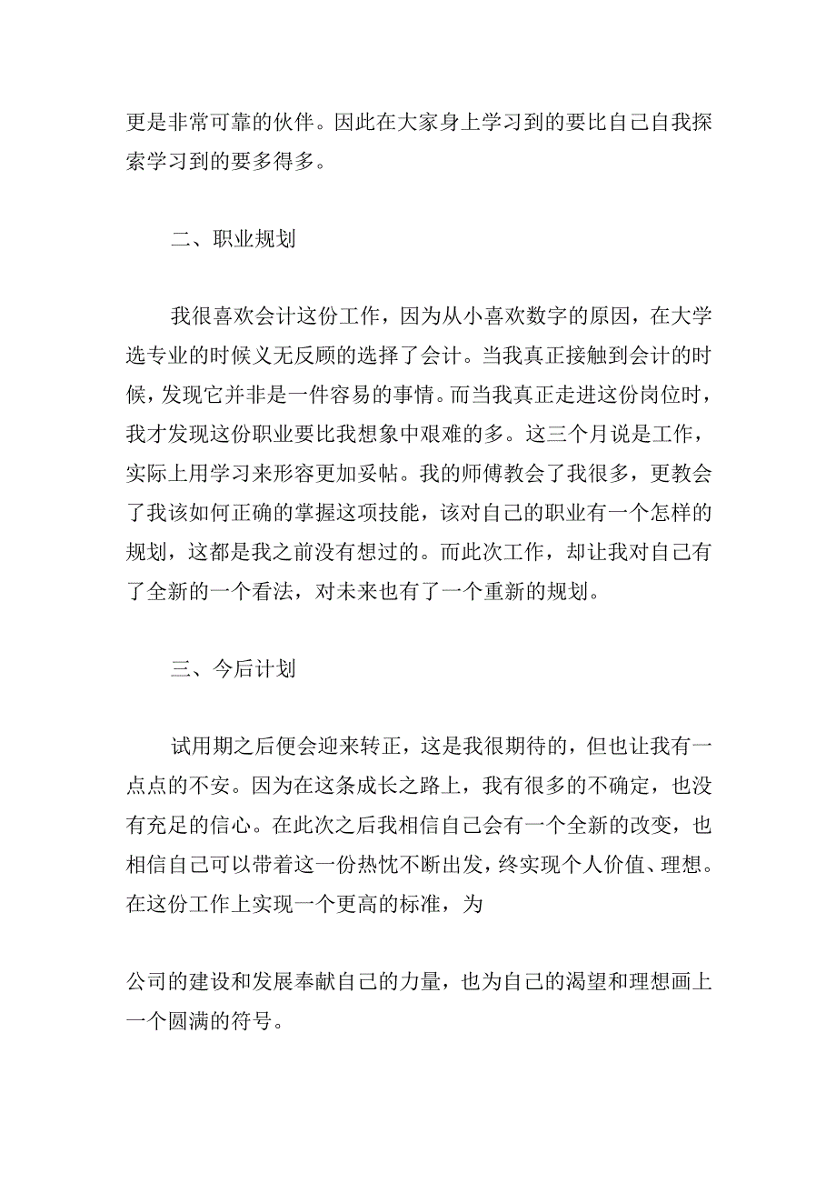 2024年企业会计试用期工作总结20篇.docx_第2页