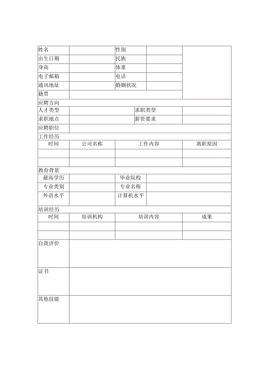 空白个人简历表格.docx_第3页
