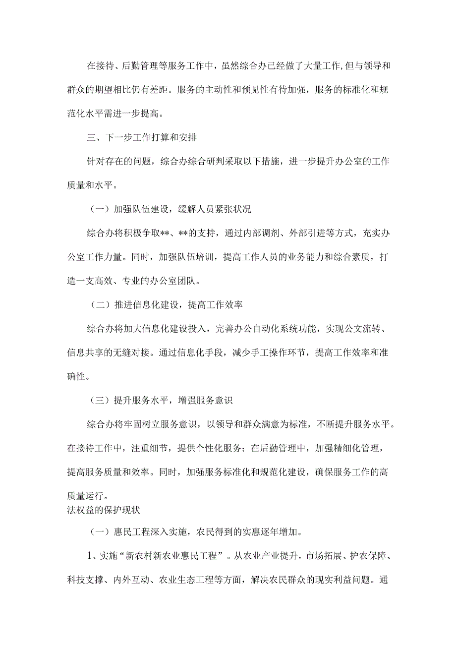 2024镇党政综合办公室工作总稿与2024年农民负担监督管理办公室工作总结2篇.docx_第2页