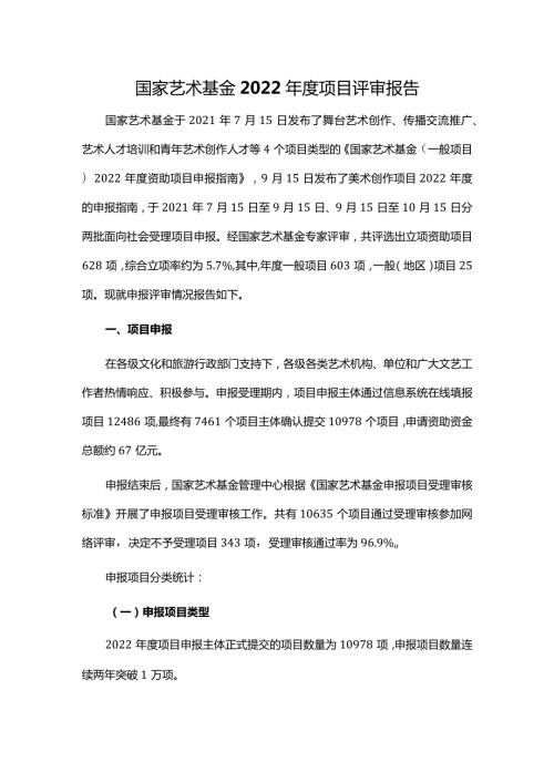 国家艺术基金2022项目评审报告.docx