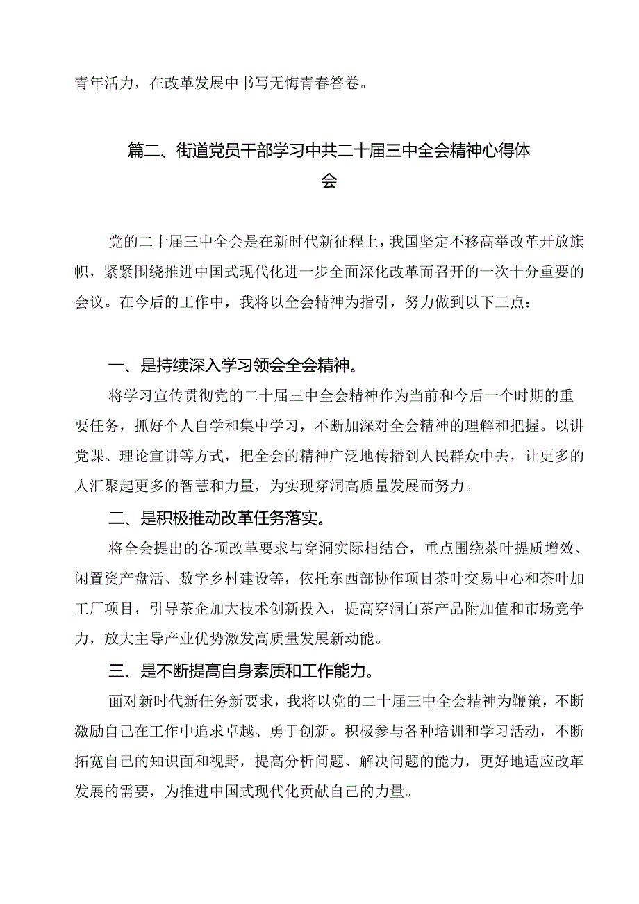 街道团工委书记学习贯彻党的二十三中全会精神心得体会12篇供参考.docx_第2页