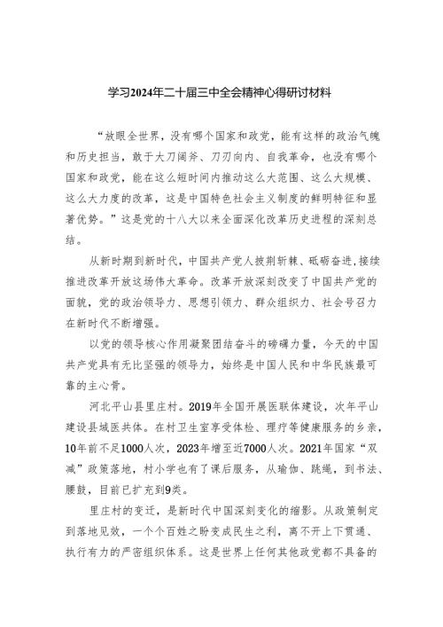 （12篇）学习2024年二十三中全会精神心得研讨材料（详细版）.docx