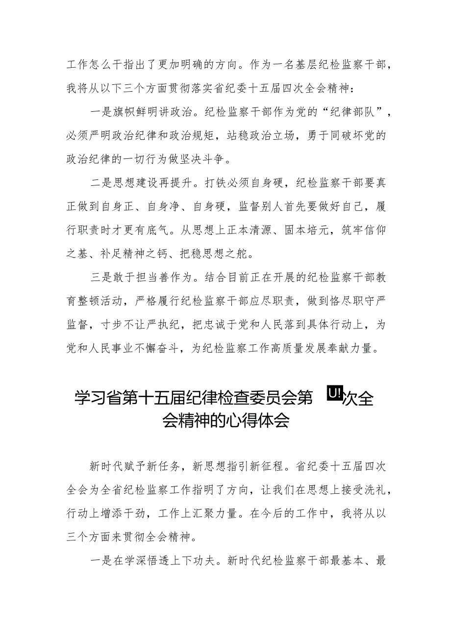 党员干部学习贯彻省第十五纪律检查委员会第四次全会精神的心得体会十五篇.docx_第2页