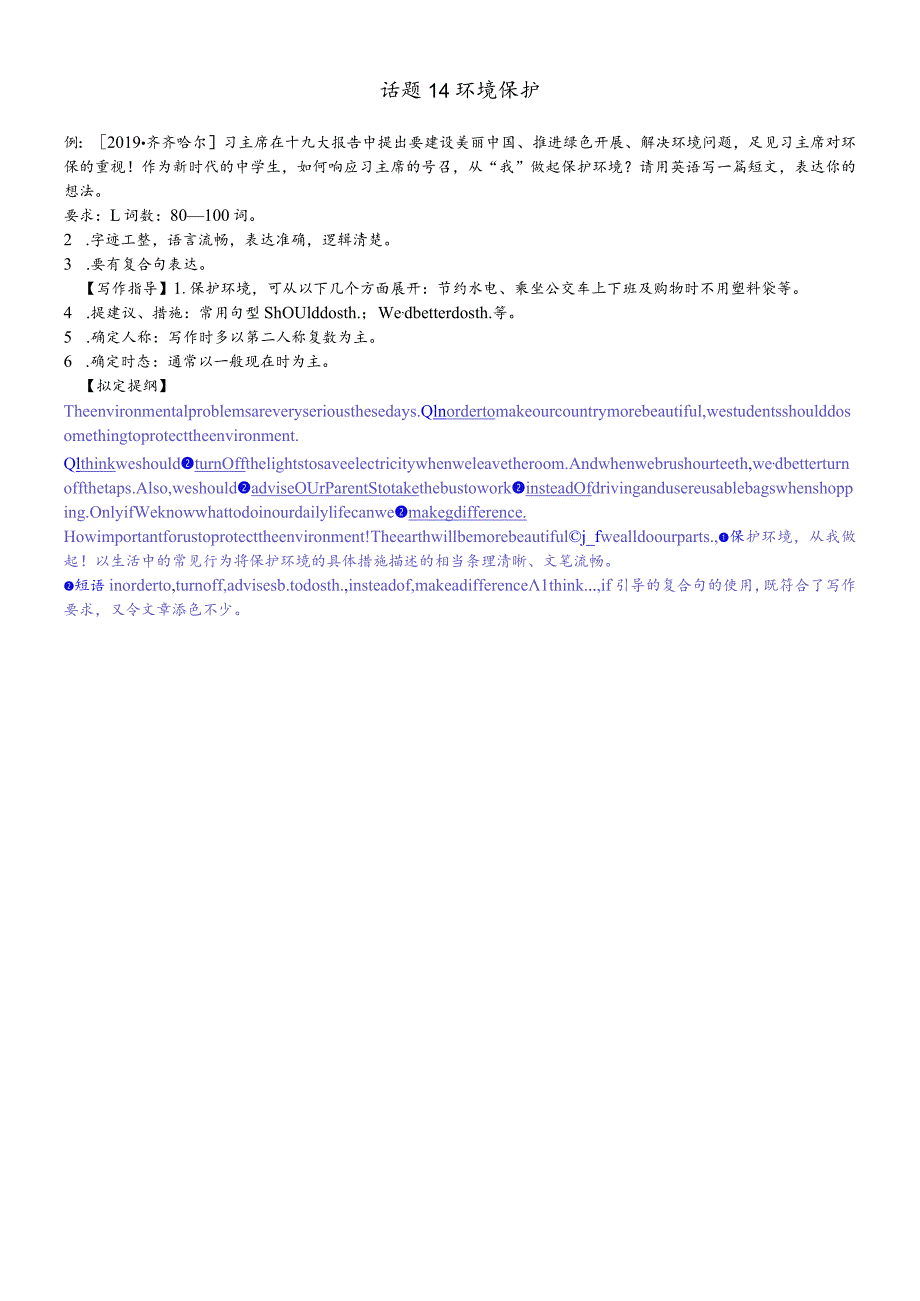 话题14 环境保护.docx_第1页