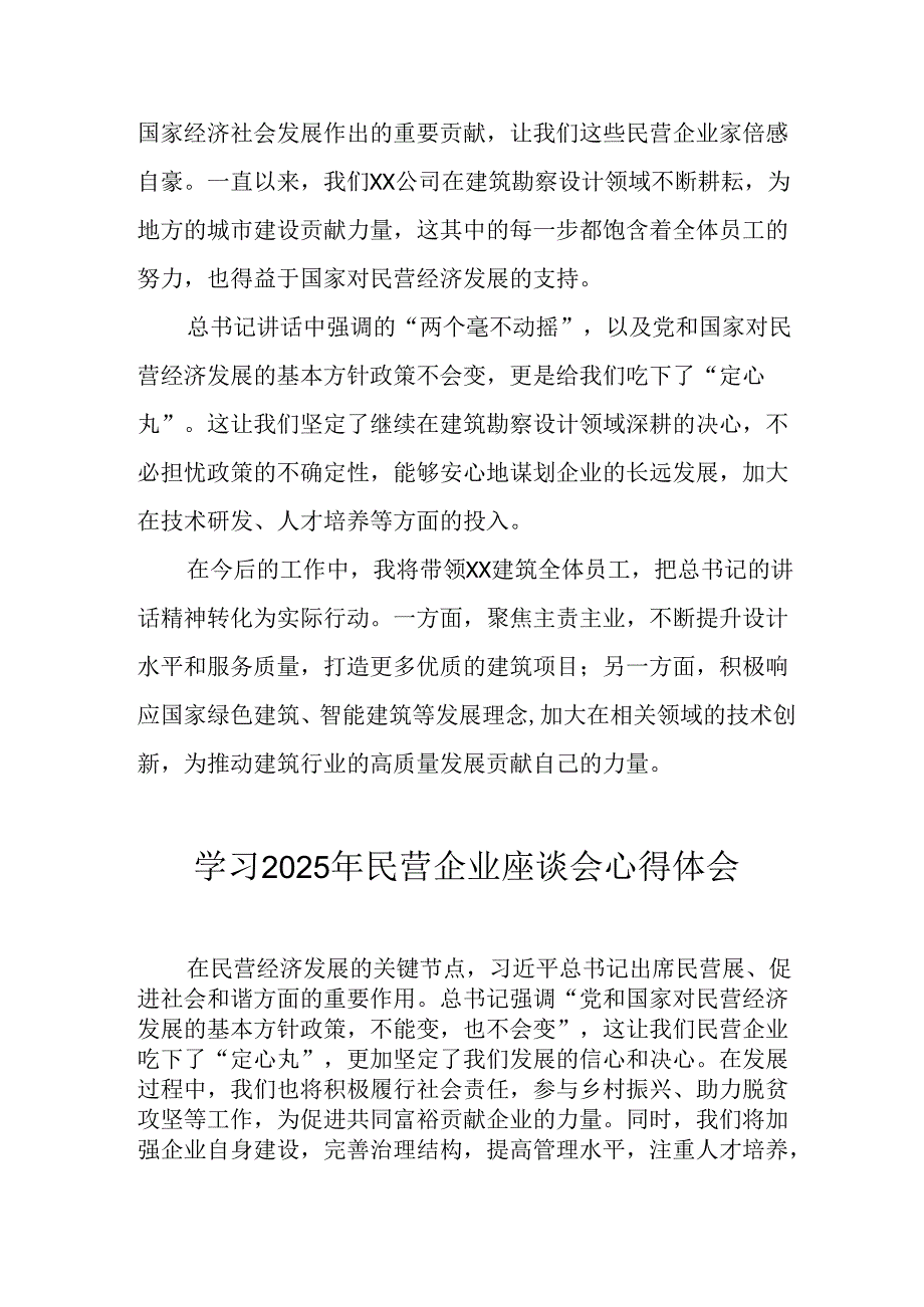 2025年私营企业学习民营企业座谈会个人心得感悟 （合计11份）.docx_第2页