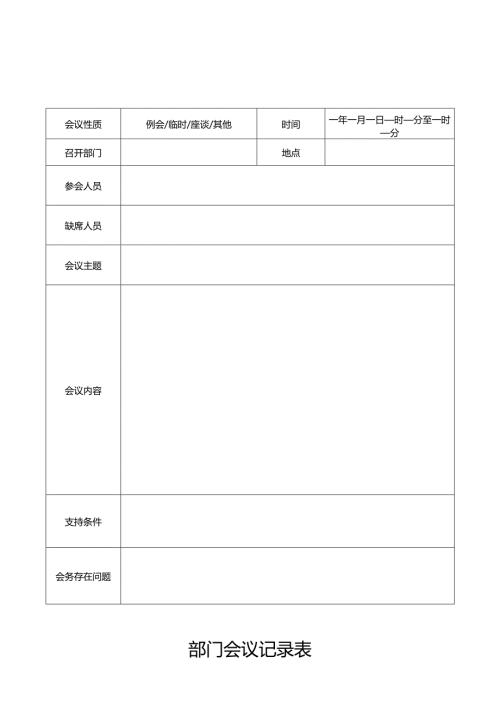 部门会议记录表.docx