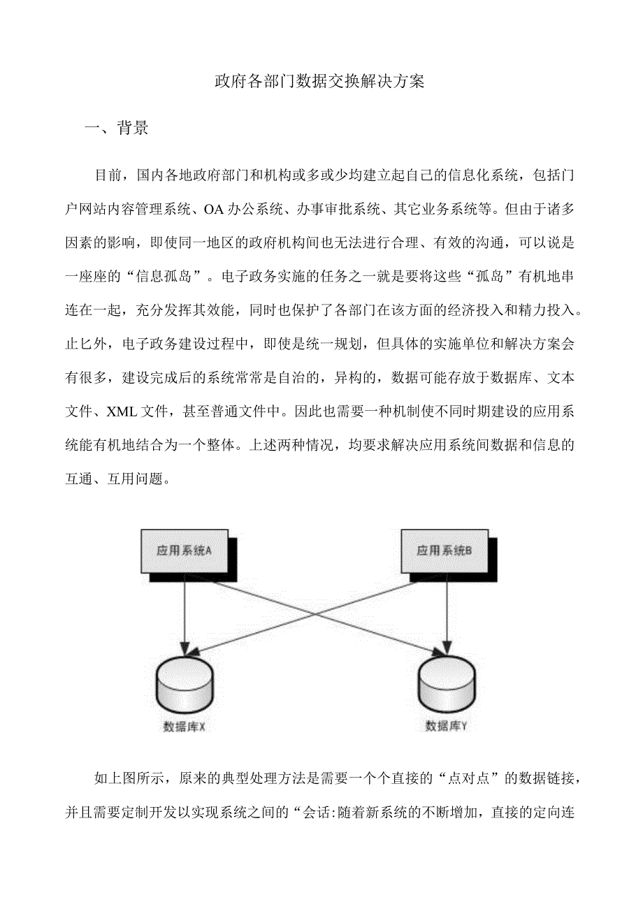 政府各部门数据交换解决方案.docx_第1页
