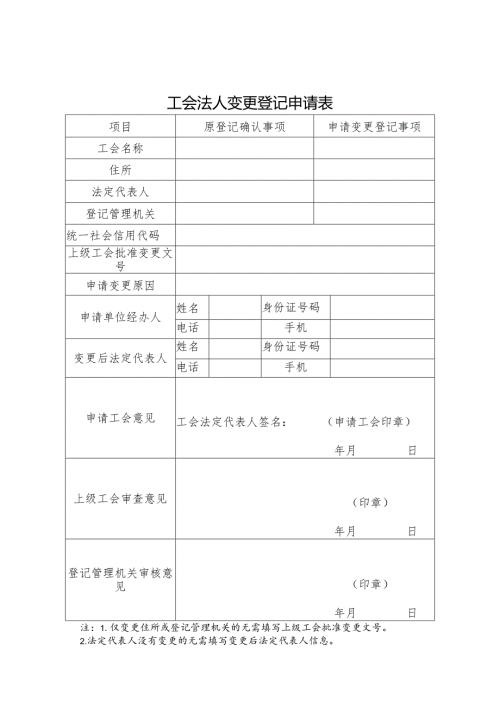 工会法人变更登记申请表.docx