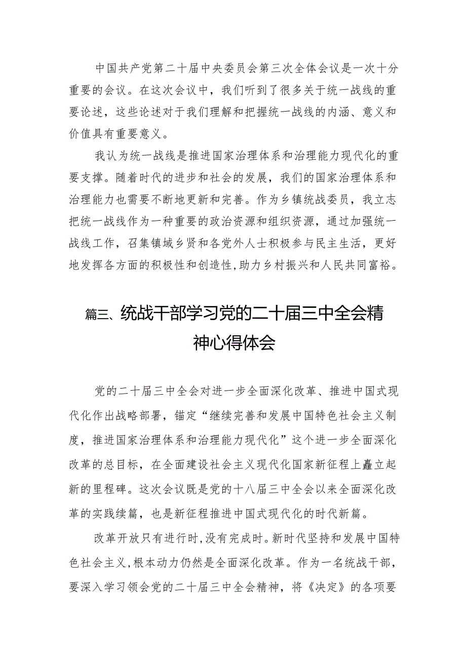 （11篇）统战委员学习贯彻党的二十三中全会精神心得体会（精选）.docx_第3页