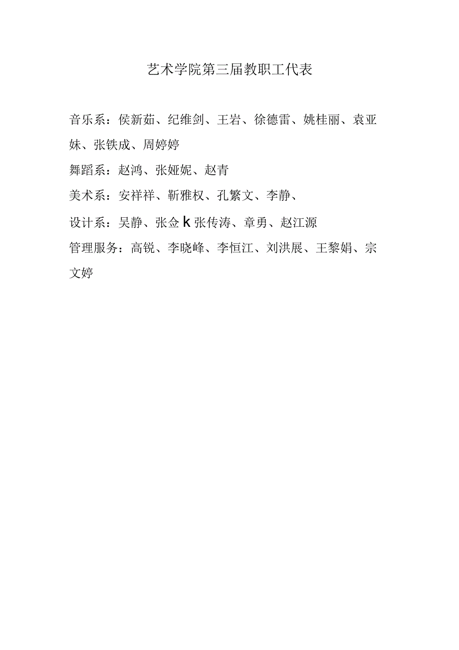 艺术学院第三教职工代表.docx_第1页
