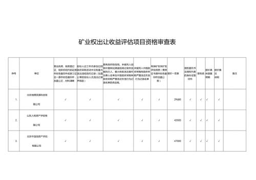 矿业权出让收益评估项目资格审查表.docx