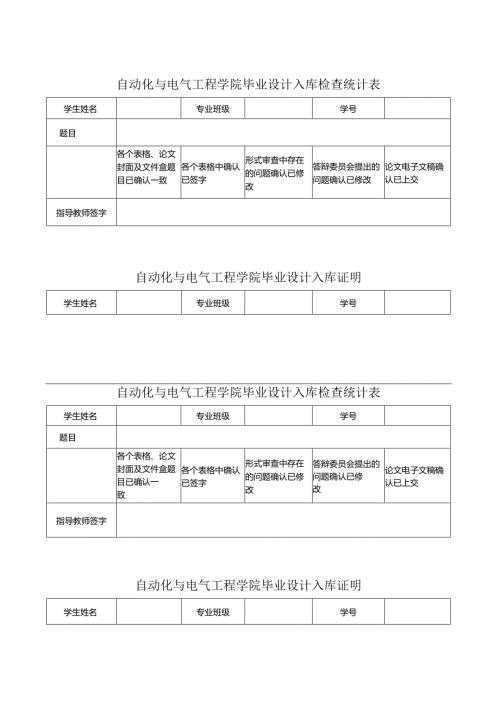自动化与电气工程学院毕业设计入库检查统计表.docx