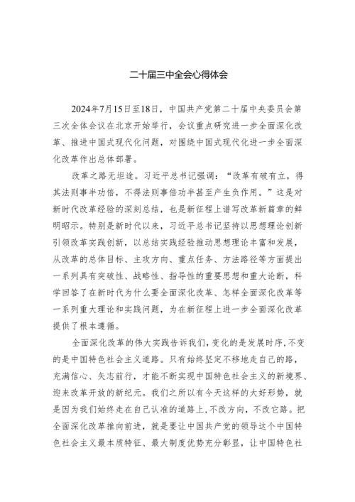 （9篇）二十三中全会心得体会集锦.docx